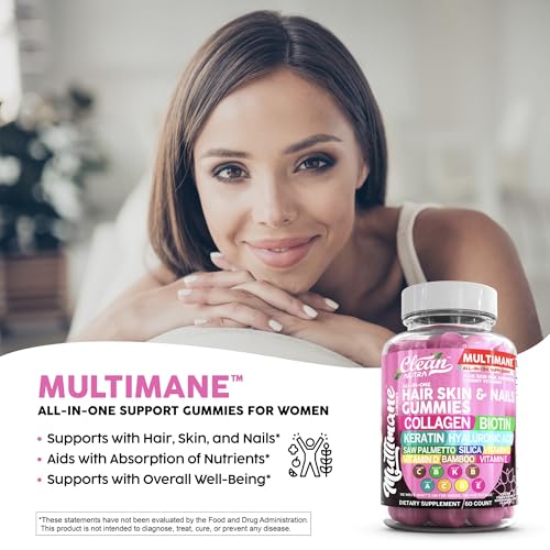 image for Clean Nutraceuticals Biotin Collagen Keratin Gummies | Hair Skin and N