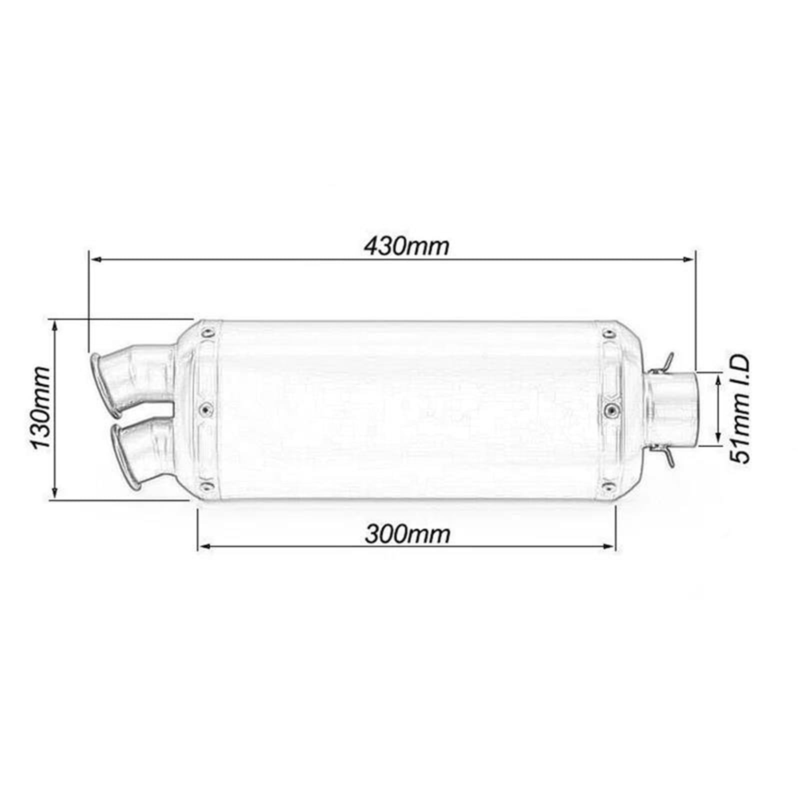 Suzuki SV650 Edelstahl-Auspuffrohr 51 mm Geräuschunterdrückung Silber