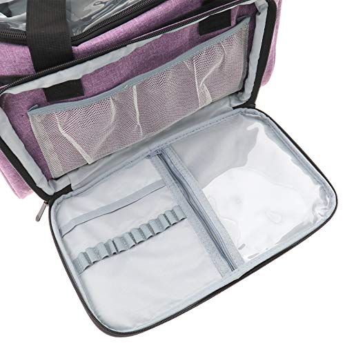 High Capacity Storage Case Yarn Storage Bag Durable Yarn Tote Organizer Convenient Portable Knitting Bag 38x28x25cm Purple