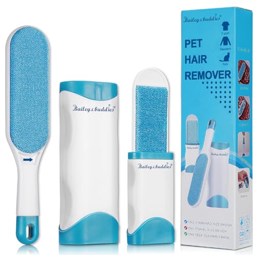 Bailey & buddies® Quita pelos para Mascota Cepillo Quita pelos para Mascotas de Limpieza, Removedor de Pelaje para Perros y Gatos, Reutilizable Lavable para Alfombras Ropa y Sofá