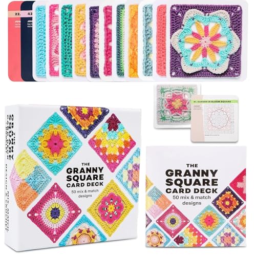 PANYI Tarjetas de Crochet Ganchillo Libro de Crochet Con 50 Diseños para Combinar y Mezclar Crochet Libro Tarjetas de Patrones de Crochet para Mantas y Parches de Crochet Individuales etc