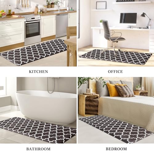 WISELIFE Anti Fatigue Floor Mat - 4/5 Inch Thick Kitchen Mat Non Slip Waterproof Heavy Duty Ergonomic Comfort Mat Durable for Home, Office, Sink, Laundry,(24" x 70", Chocolate)