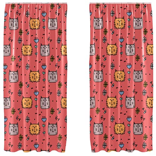 Cortinas de microfibra de gatos ideales para dormitorios infantiles 2