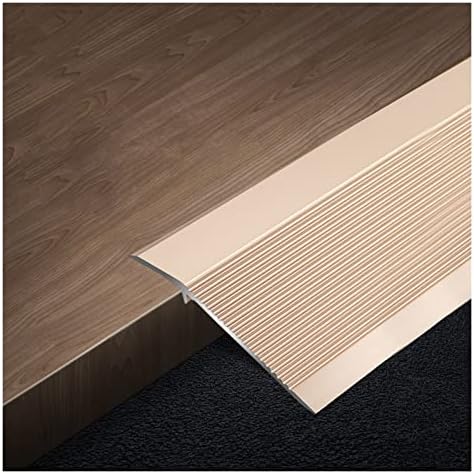 Metal Transition Strip Floor,Aluminum Threshold Carpet Edging,Doorway Patio Door Non-Slip Flooring Reducer,Wide Ribbed Ramp(Color:Pink,Size:Length 95cm)