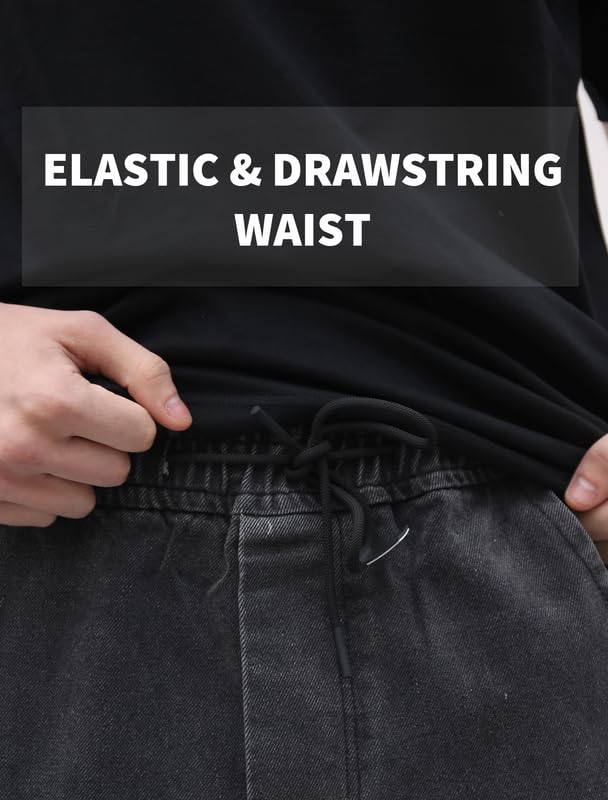 Mens Baggy Cargo Jeans Wide Leg Hip Hop Jeans Streetwear Loose Fit Denim Pants4