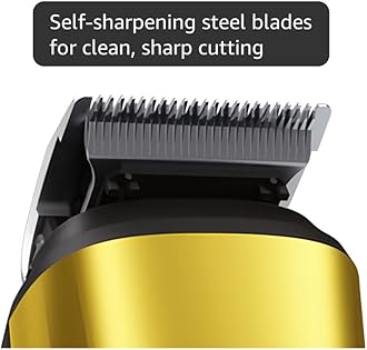 Beard Trimmer, 21 Piece Mens Grooming Kit and Hair Clipper, Cordless Rechargeable Electric Razor for Beard, Face, Nose, Hair Trimmer, Gold