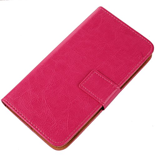 Gukas PU Etui Flip Case Housse Cuir Coque Cover Portefeuille Protection pour Wiko Iggy Rose