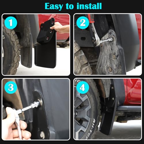 Image of Mud Flaps Splash Guards Mudguards Mudflaps Compatible with Toyota Tacoma 2016-2021,Front and Rear Side Splash Guards Replacement Set Accessories (16-22)