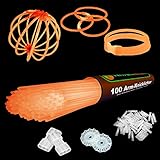 NEON FUN 100 Knicklichter ORANGE | inkl. 100x TopFlex | 2X Dreifach | 2X Ball Verbinder | Premiumqualität, Menge:1 Rolle