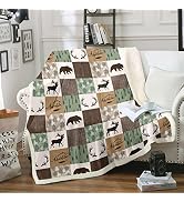 Buffalo Plaid Comforter Set Queen - Woodland Bear Moose Design, Microfiber, 90x90 Inches With 2 Pillowcases - View #8