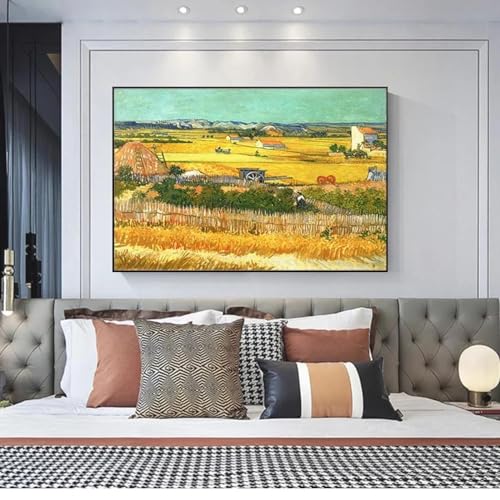 Toile champ de blé doré Van Gogh de qualité supérieure avec châssis