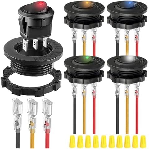 MKBKLLJY 5Pcs Illuminated Rocker Switch Set Cover