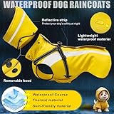 Oslueidy Hund Regenmantel wasserdichte Regenmäntel für Hunde Regenjacken mit Kapuze Haustier Regen Poncho Mantel für kleine mittlere große Hunde Welpen S-XXL (Gelb, M)
