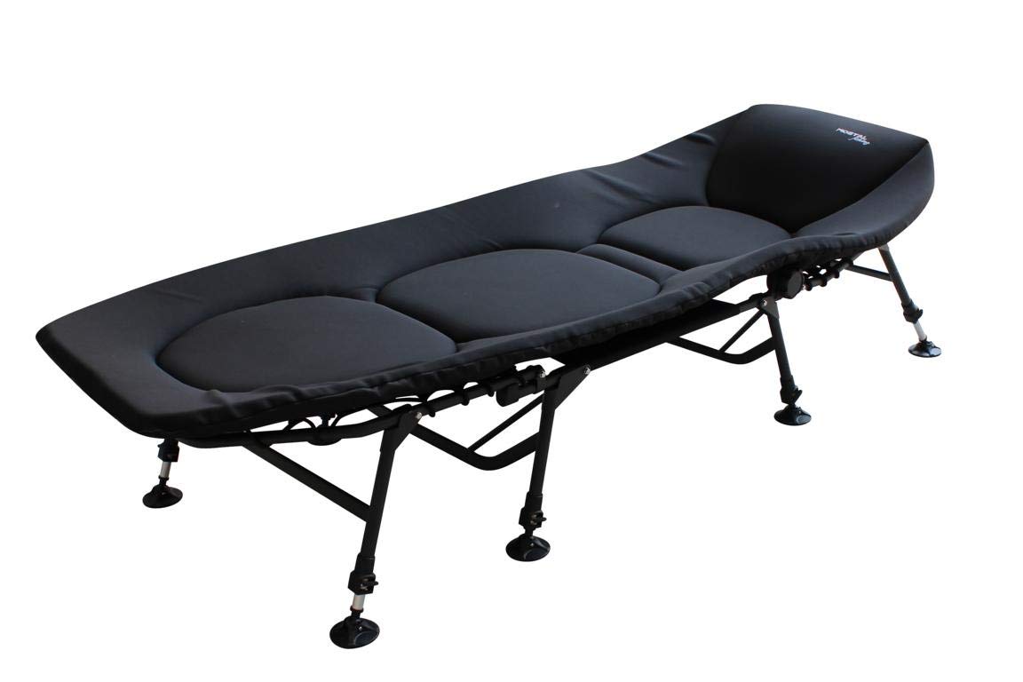 8-Bein Luxus Neopren Karpfenliege Bedchair Anglerliege bis 180kg belastbar schwarz