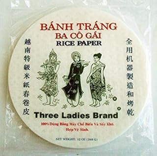Three Ladies Spring Roll Rice Paper Wrappers (Round 16cm 3pks)