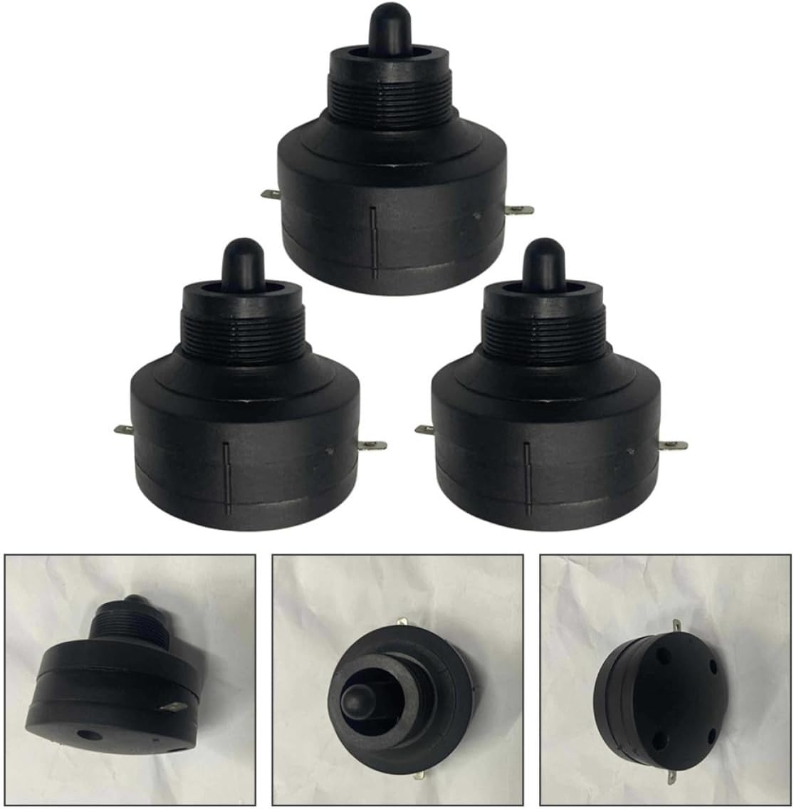 4pcs Black Car Tweeter Loudspeaker Horns Plastic Mini Tweeter Horns and Fashionable Solid Appearance for Car Audio Systems