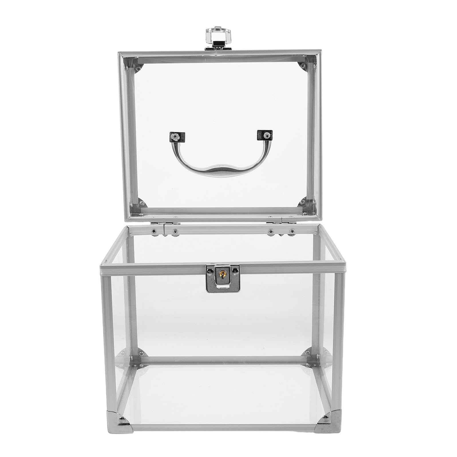 Contenitore per Dischi in Acrilico Trasparente con Maniglia Organizer per Vinili Cd e Dvd Scatola Porta Album Compatta per Casa e Ufficio