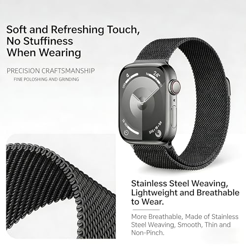 Correa iWatch Series 11 de metal magnética para oficina y vestir formal 6