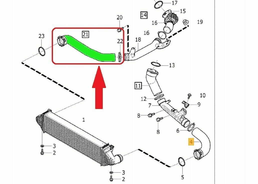 Tuyau Turbo Compatible Volvo V40 (525/526) 2.0 D3 D4 (2012-2017) - Référence 31657755 / 31370044 - Qualité OEM Avec Joints