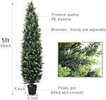 Artificial Topiary 150CM Fake Topiary Plant for Front Porch Home Office Indoor Outdoor Decoration 2PACK