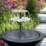 [Hochleistungspumpe] Mit einer robusten Pumpe mit einer maximalen Durchflussmenge von 160 Lh und einer Sprühhöhe von bis zu 60 cm schafft sie eine faszinierende Wasseranzeige, die Vögel einlädt und eine friedliche Atmosphäre verleiht.