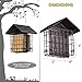Suet Bird Feeder for Outside [Double Capacity] Suet Wild Bird Feeder with Hanging Metal Roof, Suet Feeders for Outside, for Use with Suet Cakes, Seed Cakes, Mealworm Cakes