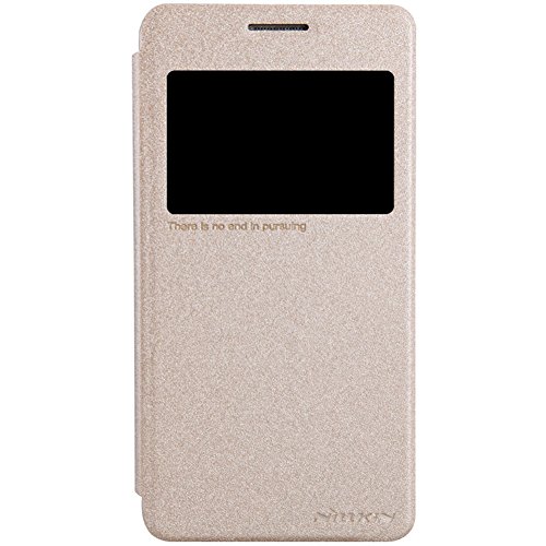 Nillkin Samsung Galaxy Grand Prime (G5308W) New Leather CASE- Sparkle Leather Case - Retail Packaging - Golden - Carrying Case - Retail Packaging - Golden