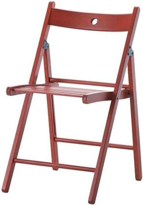 Folding Chair Multipurpose Solid Wood Non-Slip Portable Modern Indoor Seat Change Shoe Bench Dining Chair Meeting Stool Multiple Colour (Color : Red Size : 38X33X77CM)