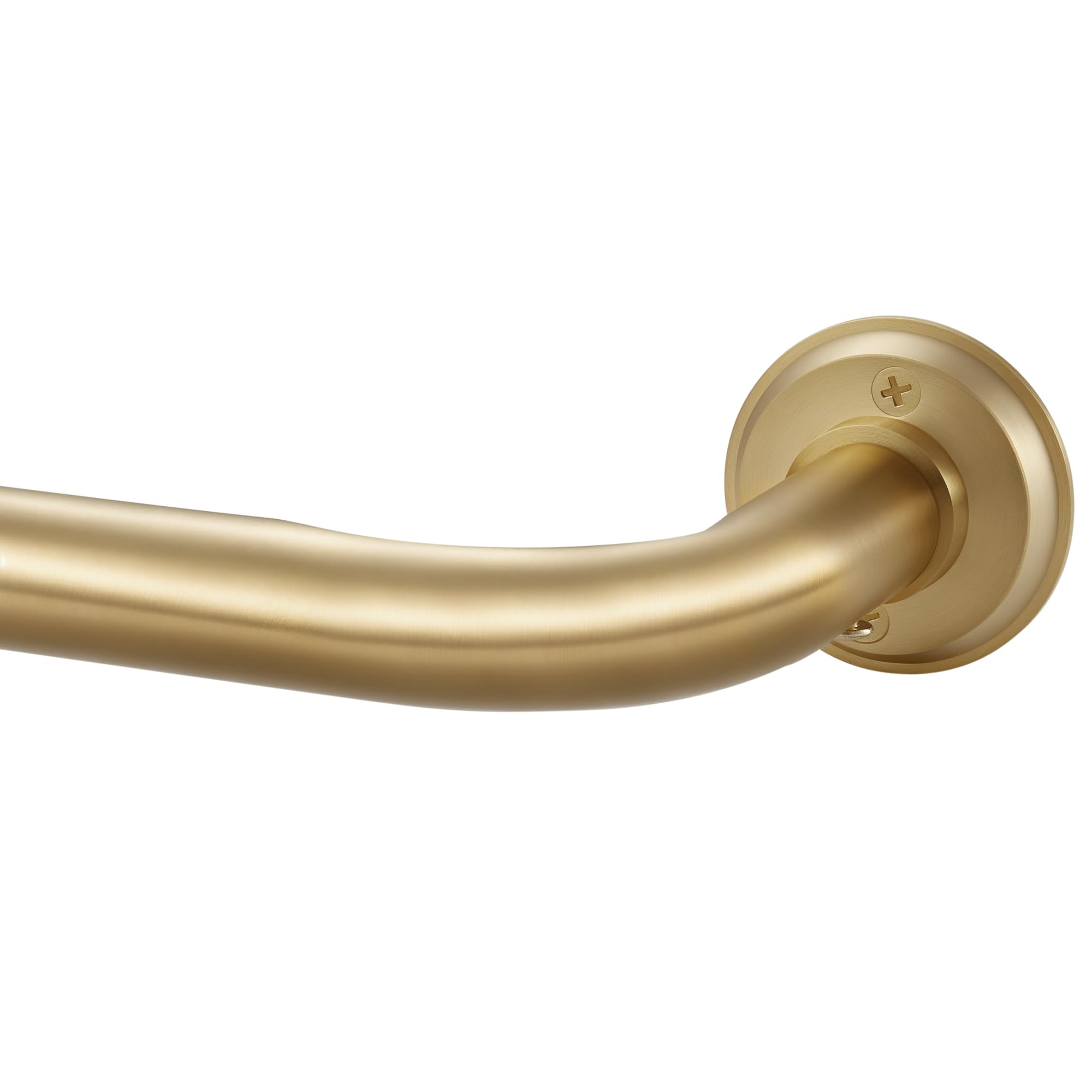 Photo 1 of 1 1/8 Inch Diameter Room Darkening Curtain Rods 48-84”, Heavy Duty Window Wrap Around Drapery Rod with Aluminum Bracket, All Accessories, Wall Mounted Ceiling Mounted, Adjustable Length, Brushed Gold