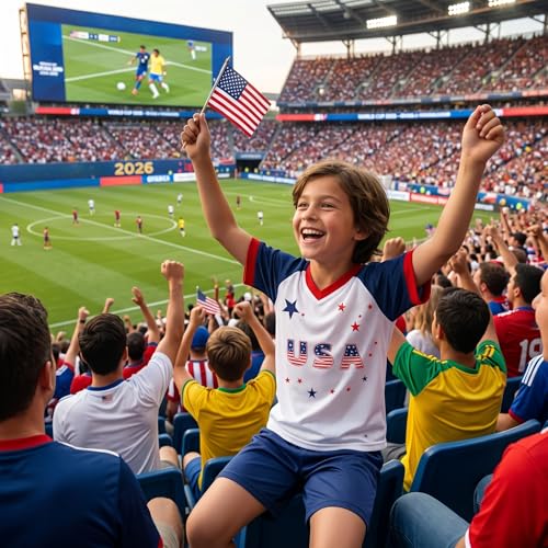 Image of Unisex Kids Soccer Jersey and Shorts Kit 2-Piece Set Boys Girls Football Outfits for Little Athlete 2-14 Years