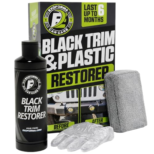 ExoForma Black Trim Restorer - Lasts 6+ Months, Dye Infused Waterproof Plastic Restorer for Cars -...