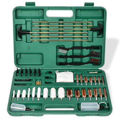 XKV Universal Gun Cleaning Kit for Caliber Pistol Rifle Handgun Shotgun Hunting Cleaning Kit with Universal Accessories & Mat Portable Case Gifts for Men Plastic