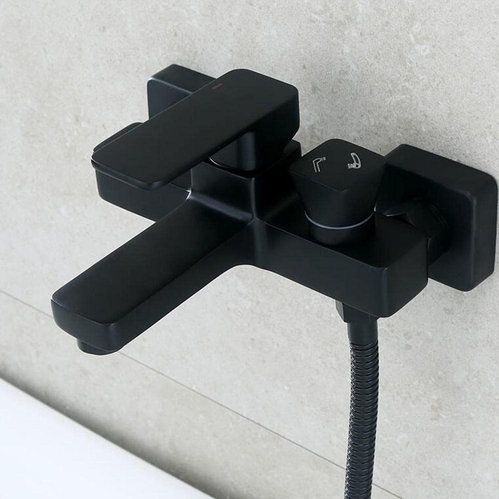 Robinet de baignoire laiton mural mitigeur salle de bain or brillant eau chaude froide