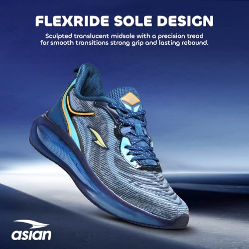 Image of ASIAN Men POWERPLAY-17 Running and Casual wear Running Shoes with Laces, Lightweight and Comfortable Shoes with Upper Fabric and Phylon Sole for Men & Boys