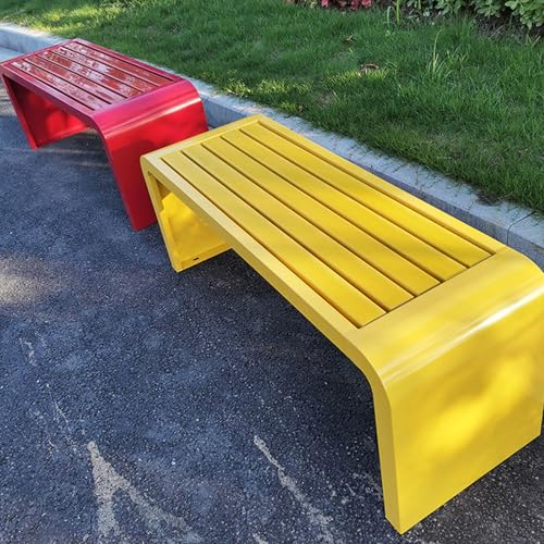 Banc de parc en métal noir 120 cm idéal pour aménagement de cour