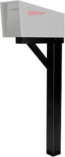 Ilyapa Mailbox Post Kit for Outside - 43x4x4 Sleeve, 2 Brackets - Black
