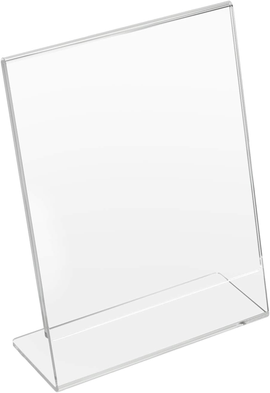 NIUBEE 6Pack Slant Back Acrylic Sign Holder 4x6 inches, Clear Vertical Picture Frames, Desktop Flyer Holder Document Holder Paper Display Stand : Office Products