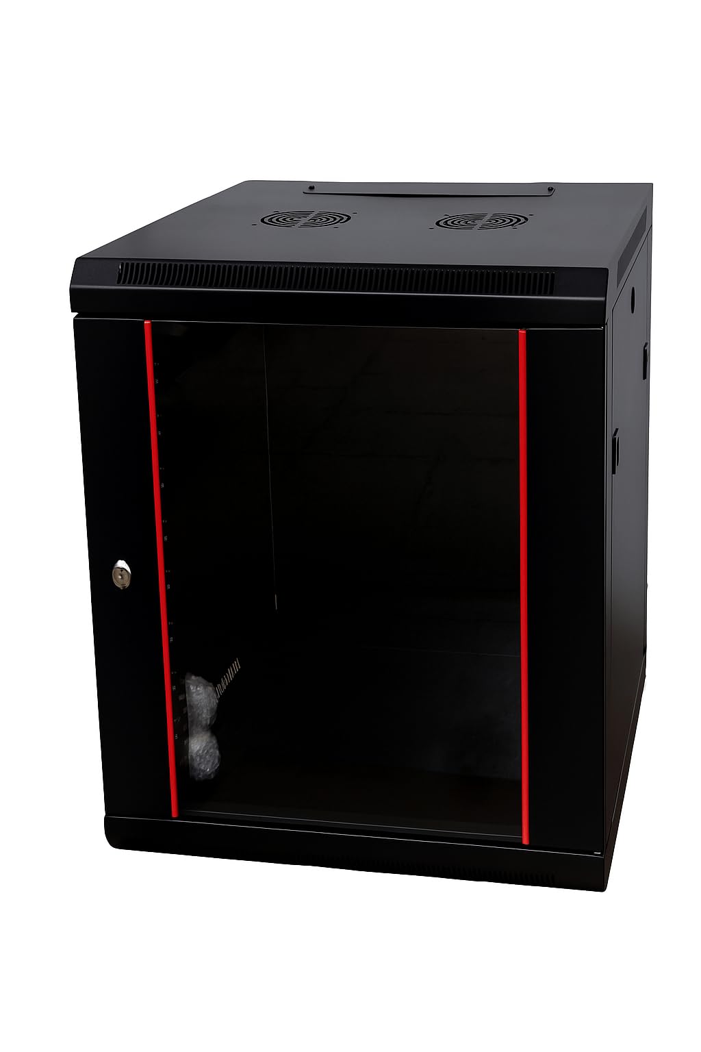 Baseline - Baia per computer da 19 pollici 15 U con porta in vetro 600 x 600 x 770 mm (LxPxH) - Nero - Carico ammissibile 50 kg - Montaggio a parete - Armadio server - Alloggiamento a parete