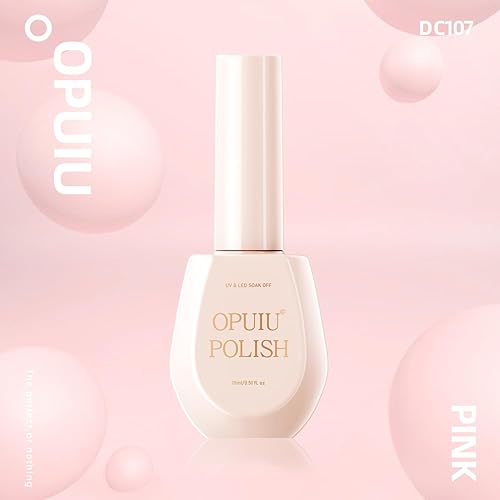 Miniatura 6 de OPUIU Esmalte de uñas de gel rosa lechoso, esmalte de gel transparente nude translúcido, gel de uñas natural translúcido que se absorbe con luz UV