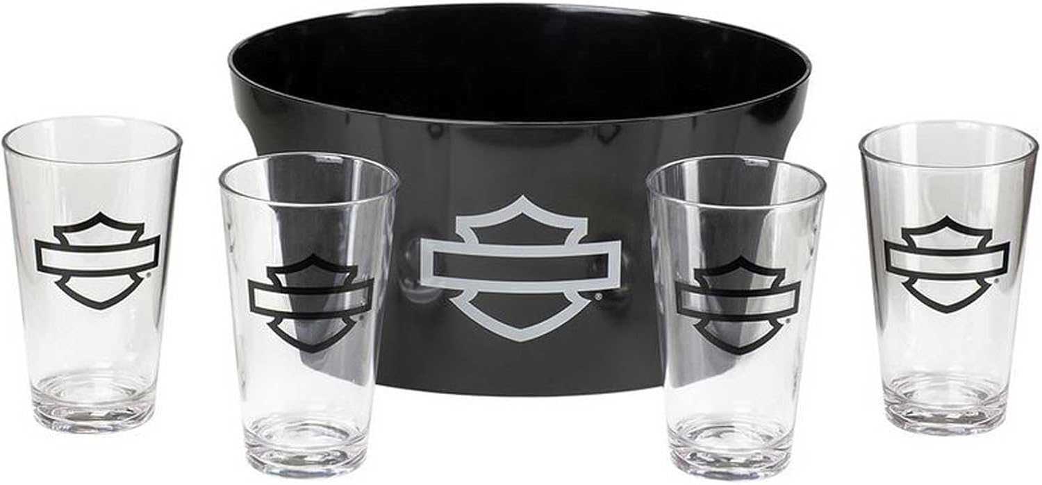 Set de Tarrina y 4 Vasos de 16 oz Harley-Davidson Bar & Shield