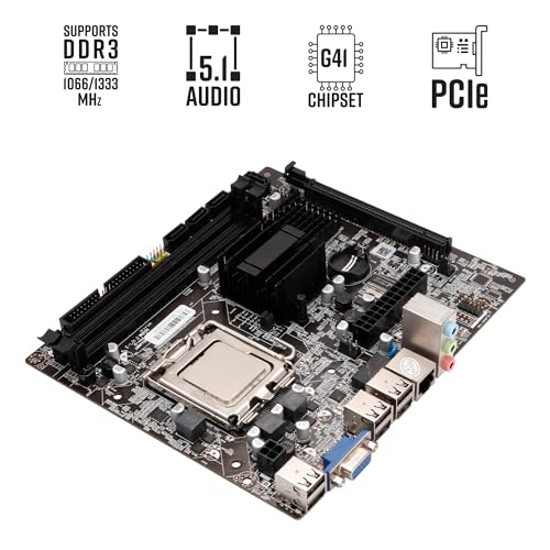 Image of ZEBRONICS G41-D3S Micro-ATX Motherboard for LGA 775 Socket, Supports Intel (Core 2 Quad | Core 2 Duo | Pentium | Celeron) Series Processor, 5.1 Audio, DDR3 1333 MHz, Ports (RJ45 | SATA | USB | VGA)