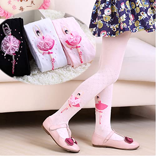 3 Pairs Girls Ballet Dance Tights Toddler Soft Footed Dance Leggings Stockings Cotton Pantyhose2