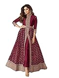 Ready to Wear Indian/Pakistani Ethnic Wear Bollywood Party/Wedding Wear Long Anarkali Gown for Womens (Purple 1, Plus-0X)