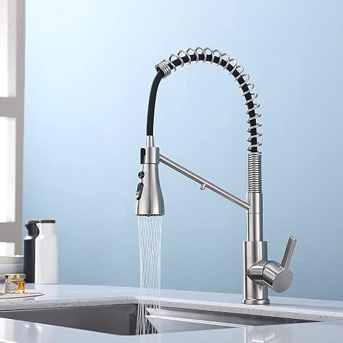 Miniatura 2 de Grifo de cocina con filtro de agua integrado, grifo de cocina comercial 3 en 1 con resorte preenjuague, boquilla de agua potable, rociador extraíble