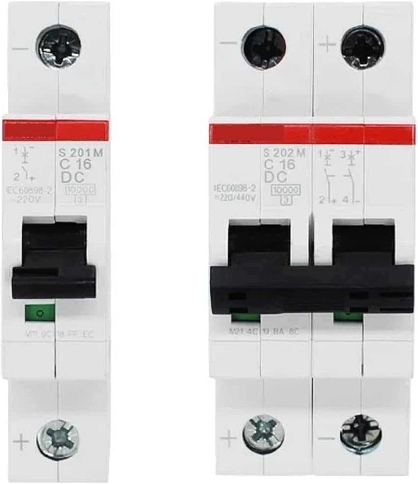 1pcs Miniature Circuit Breaker S200-MDC Series C type2P S202M-C1DC S202M-C6DC S202M-C16DC S202M-C20DC S202M-C32DC S202M-C63DC(20A)