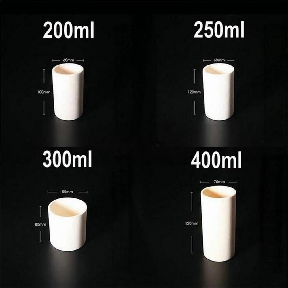 Crisol cilíndrico de corindón resistente a la abrasión (1 unidad) - Crisol de alúmina de 5-1000 ml for análisis de laboratorio y fusión de materiales(300ml)