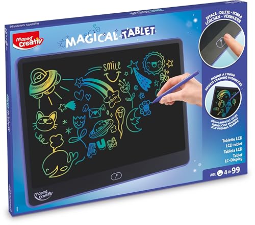 Maped Creativ Magical Tablet XL - Großes LCD Zeichentablett - Mehrfarbiges Schreiben - Spielerisch sauber und wiederverwendbar - ab 4 Jahren