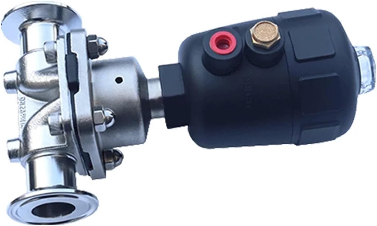 DN15 Ф19 Sanitary Normally Closed Pneumatic Diaphragm Valve chuck 50.5mm Double Diaphragm Plastic Head Pneumatic Valves