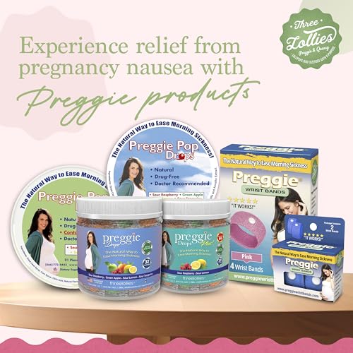 Image of Preggie Pop Drops Plus | 21 Drops | Vitamin B6 for Morning Sickness & Nausea Relief during pregnancy | Safe for pregnant Mom & Baby | Gluten Free | Two Flavors: Lemon & Raspberry