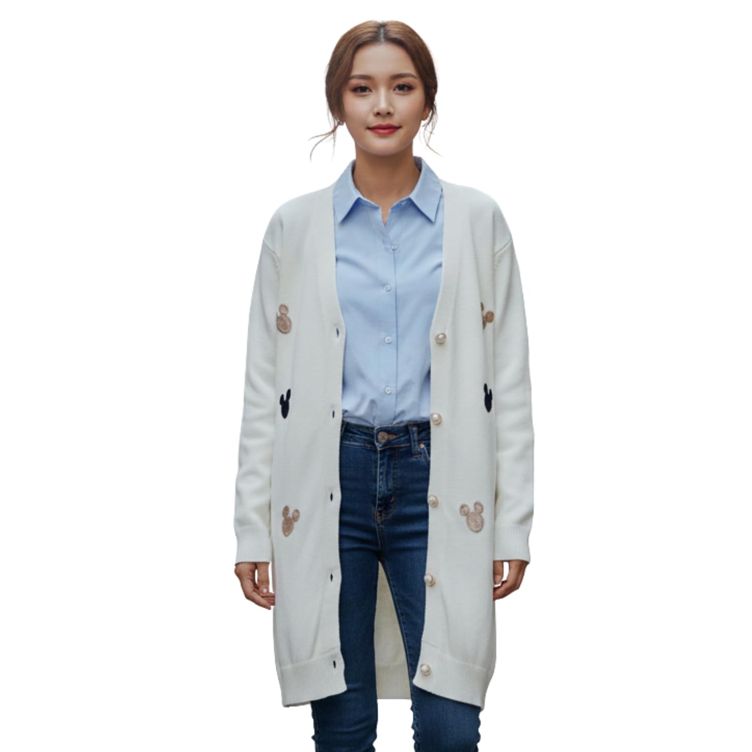 Women’s Knit Button-Down Cardigan with Embroidered Motif | Full Sleeve Winter Wear Sweater for Girls & Women-image-36
